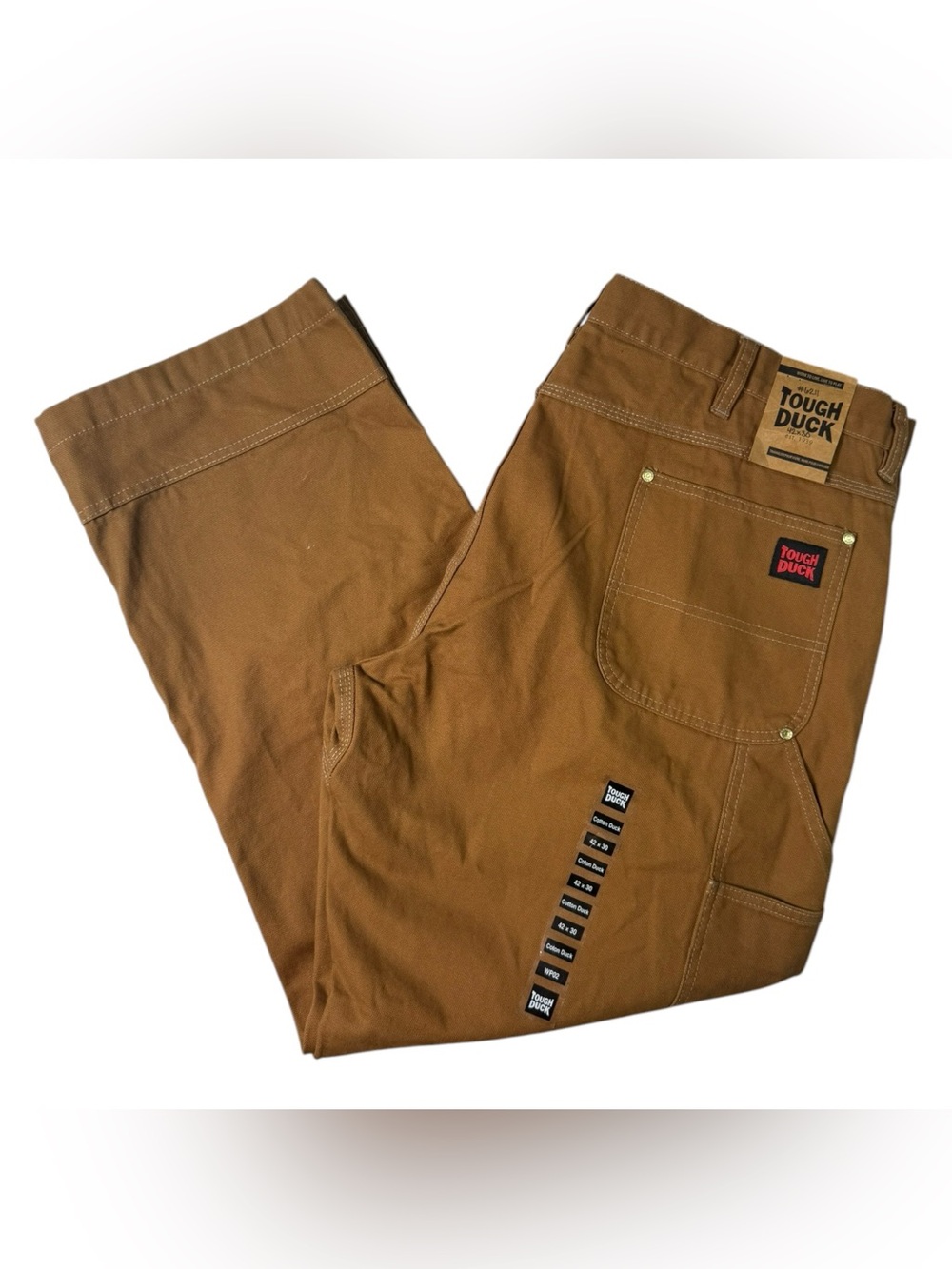 Tough Duck Men’s 42x30 Brown Cotton Work Utility Pants NWT